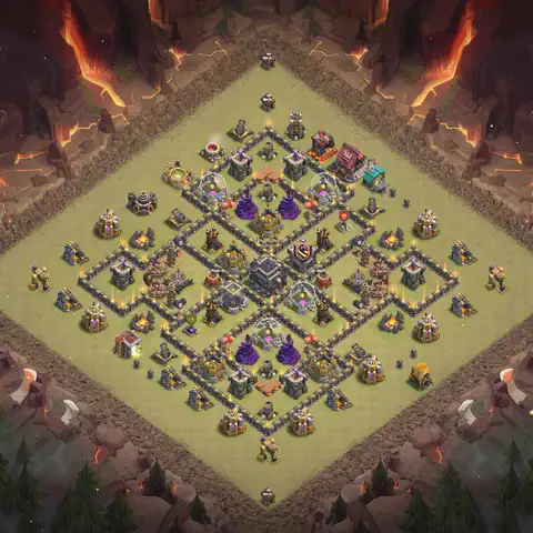 TH9 anti air cwl war base layout #010
