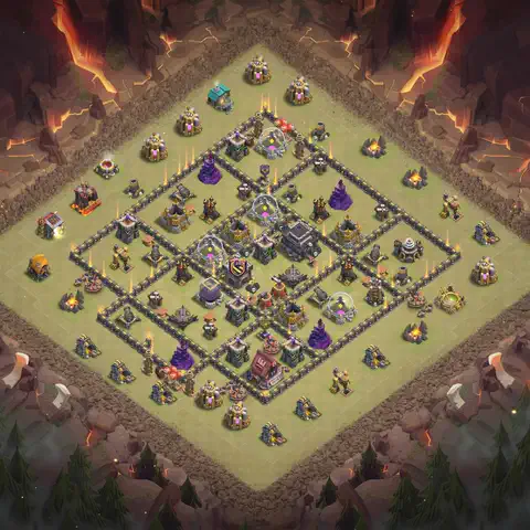 TH9 anti air cwl war base layout #019