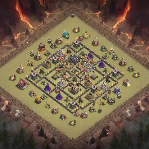 TH9 anti air cwl war base layout #022