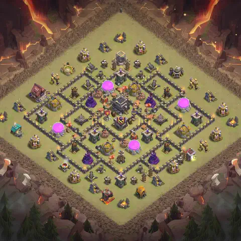 TH9 anti air cwl war base layout #025