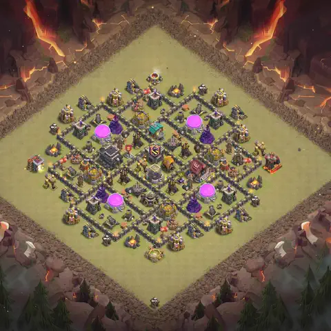 TH9 anti air cwl war base layout #028