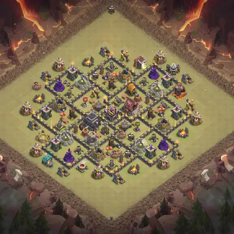 TH9 anti dragon cwl war base layout #031
