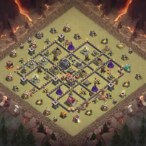 TH9 anti air cwl war base layout #034