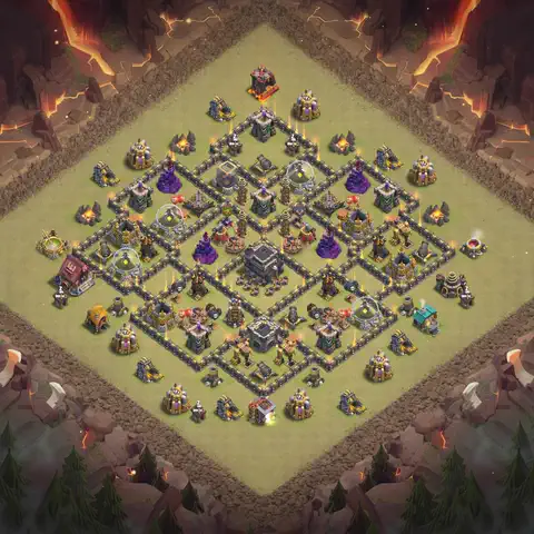 TH9 anti air cwl war base layout #037