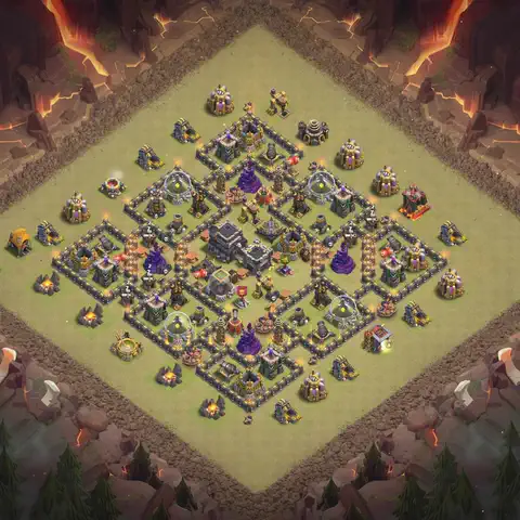 TH9 anti air cwl war base layout #040