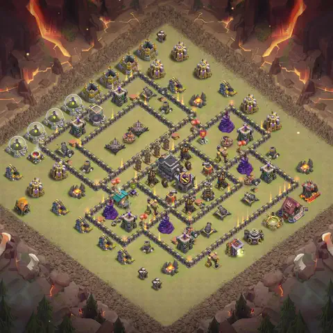 TH9 anti air cwl war base layout #046