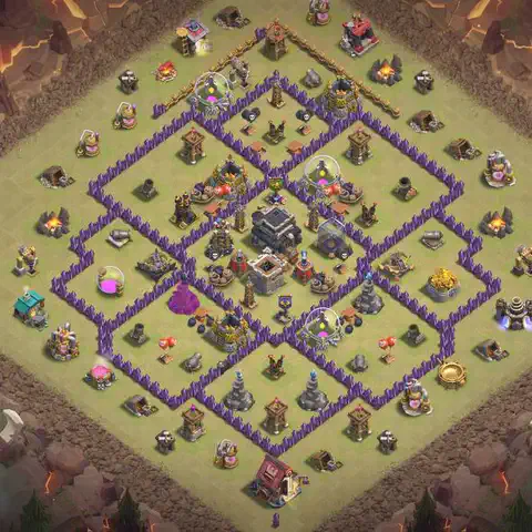 TH9 anti air cwl war base layout #052