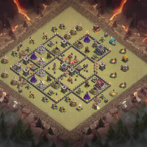 TH9 anti air cwl war base layout #061