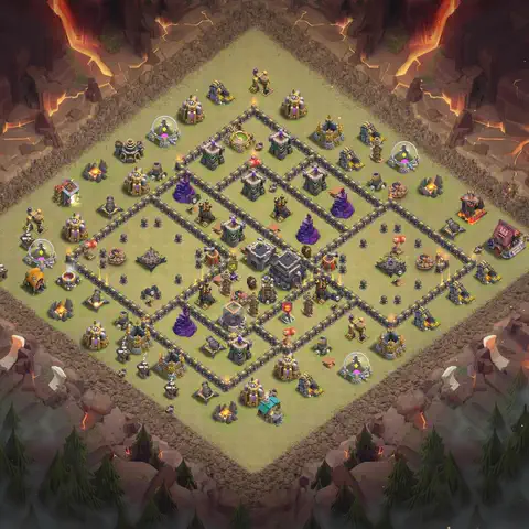 TH9 anti dragon cwl war base layout #067