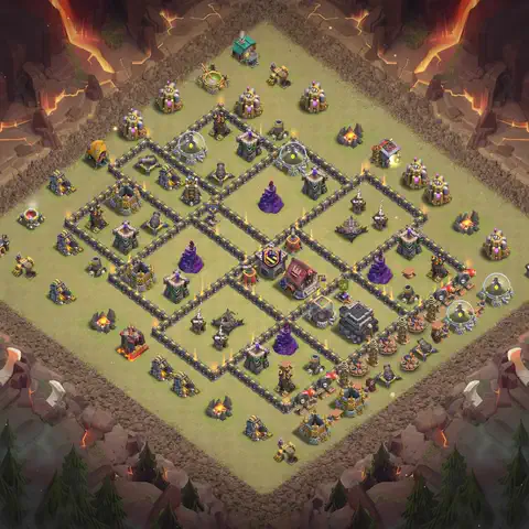 TH9 anti air cwl war base layout #079