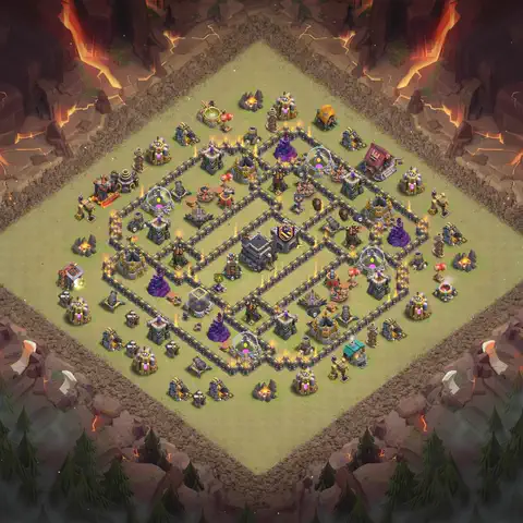 TH9 anti air cwl war base layout #091