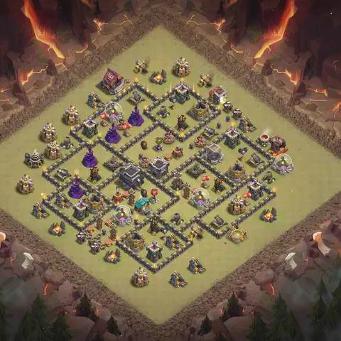 TH9 anti air cwl war base layout #094