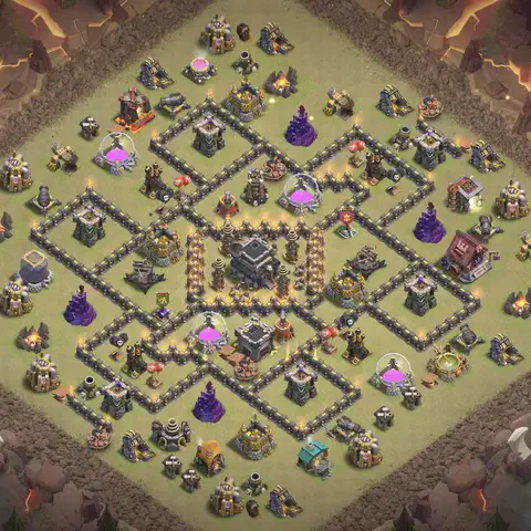 TH9 anti dragon cwl war base layout #103