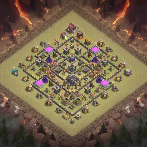 TH9 anti lavaloon cwl war base layout #118