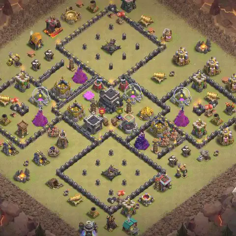TH9 anti dragon cwl war base layout #121