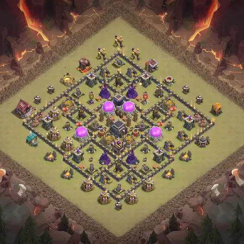 TH9 anti air cwl war base layout #133