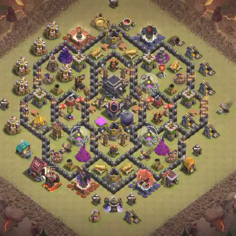 TH9 anti air cwl war base layout #136