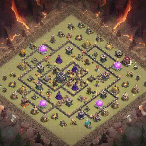 TH9 anti air cwl war base layout #142