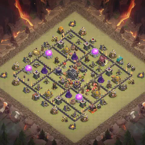 TH9 anti air cwl war base layout #145