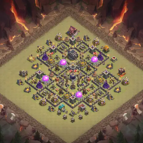 TH9 anti air cwl war base layout #148