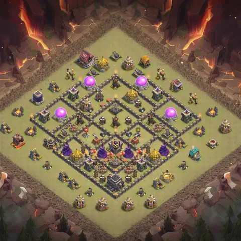 TH9 anti air cwl war base layout #154