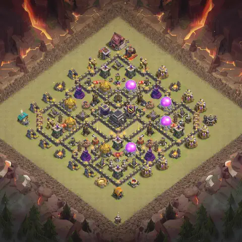TH9 anti air cwl war base layout #160