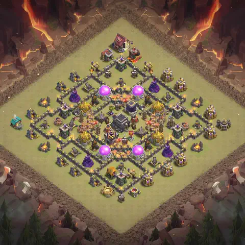TH9 anti air cwl war base layout #166