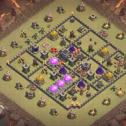 TH9 anti lavaloon cwl war base layout #175