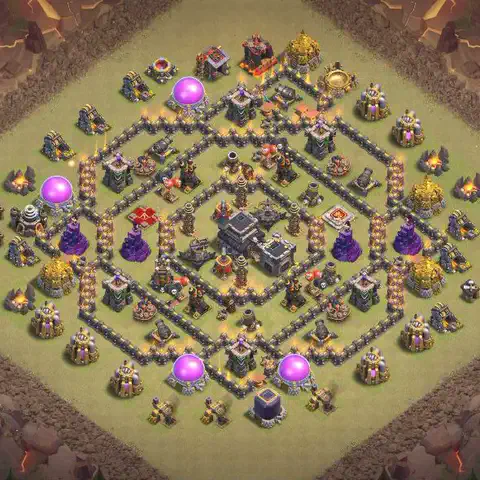 TH9 anti lavaloon cwl war base layout #184