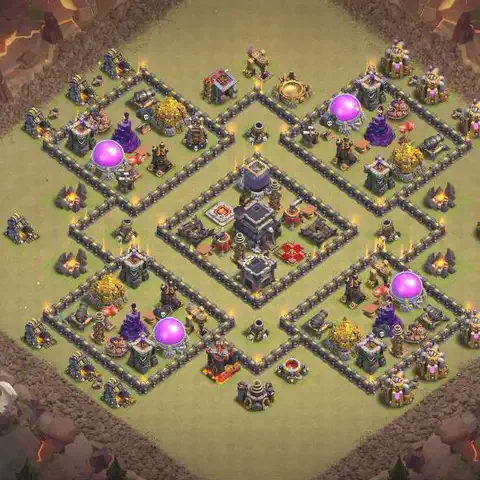 TH9 anti dragon cwl war base layout #193