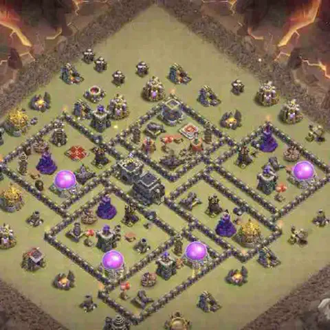 TH9 anti dragon cwl war base layout #211
