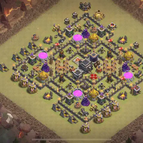 TH9 anti dragon cwl war base layout #223