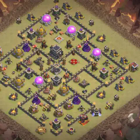 TH9 anti lavaloon cwl war base layout #229