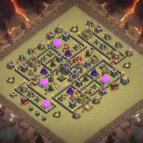 TH9 anti dragon cwl war base layout #244