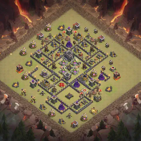 TH9 anti air cwl war base layout #250
