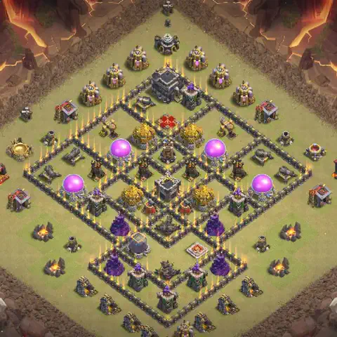 TH9 anti dragon cwl war base layout #262