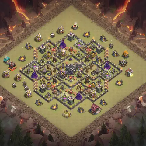 TH9 anti air war defense base layout #015
