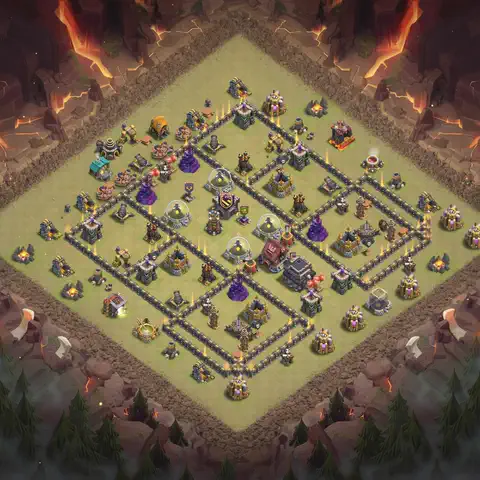 TH9 anti air war defense base layout #033