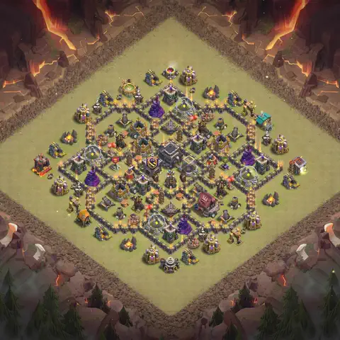 TH9 anti air war defense base layout #042