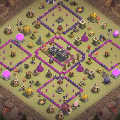 TH9 anti lavaloon war defense base layout #072