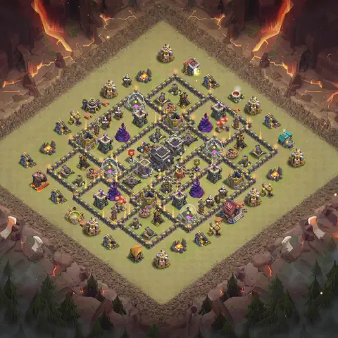 TH9 anti air war defense base layout #093
