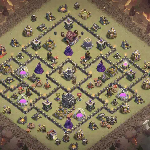 TH9 anti lavaloon war defense base layout #105