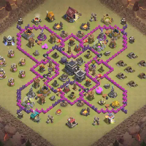 TH9 anti dragon war defense base layout #108