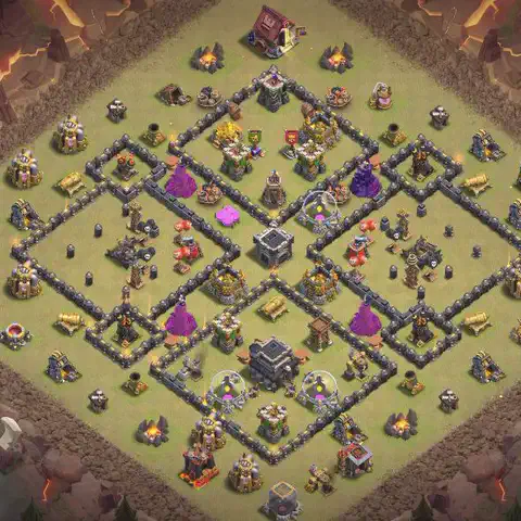 TH9 anti dragon war defense base layout #120