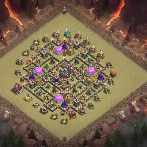 TH9 anti air war defense base layout #135