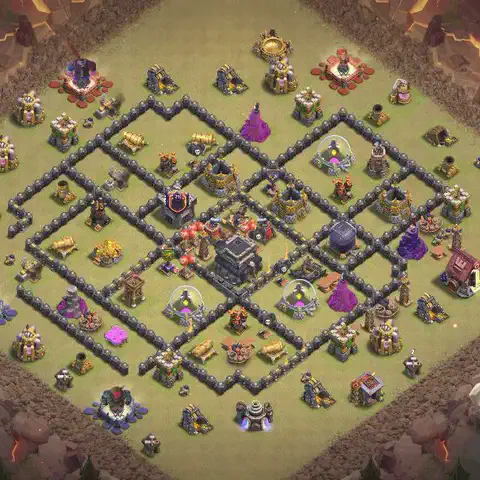 TH9 anti lavaloon war defense base layout #138