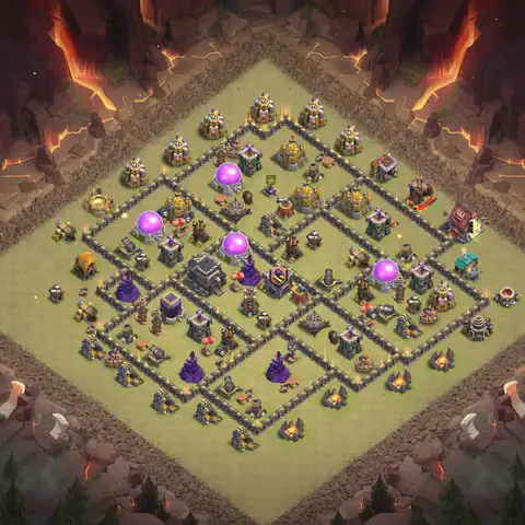 TH9 anti air war defense base layout #147