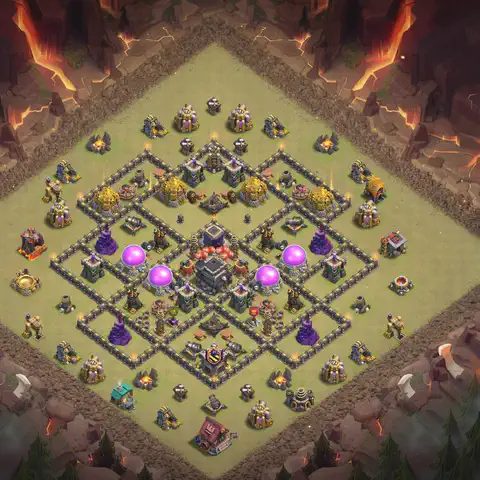 TH9 anti lavaloon war defense base layout #153
