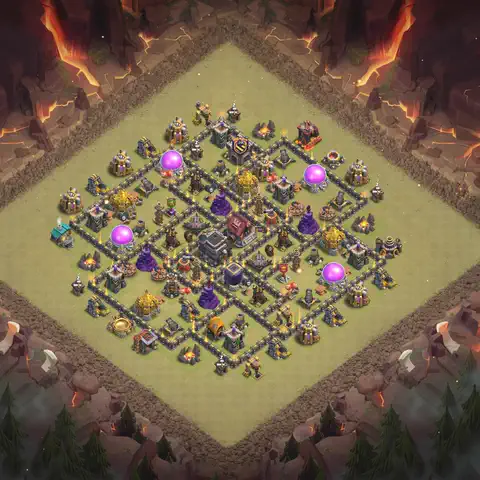 TH9 anti air war defense base layout #159
