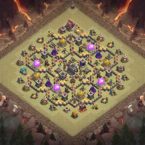 TH9 anti air war defense base layout #162